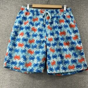 Peter Millar Seaside Collection Swim Trunks Men Size Large All Over Print Crabs